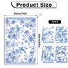 VISSTREE Chinoiserie Floral Kitchen Towels, 4 PCS White Blue Flowers