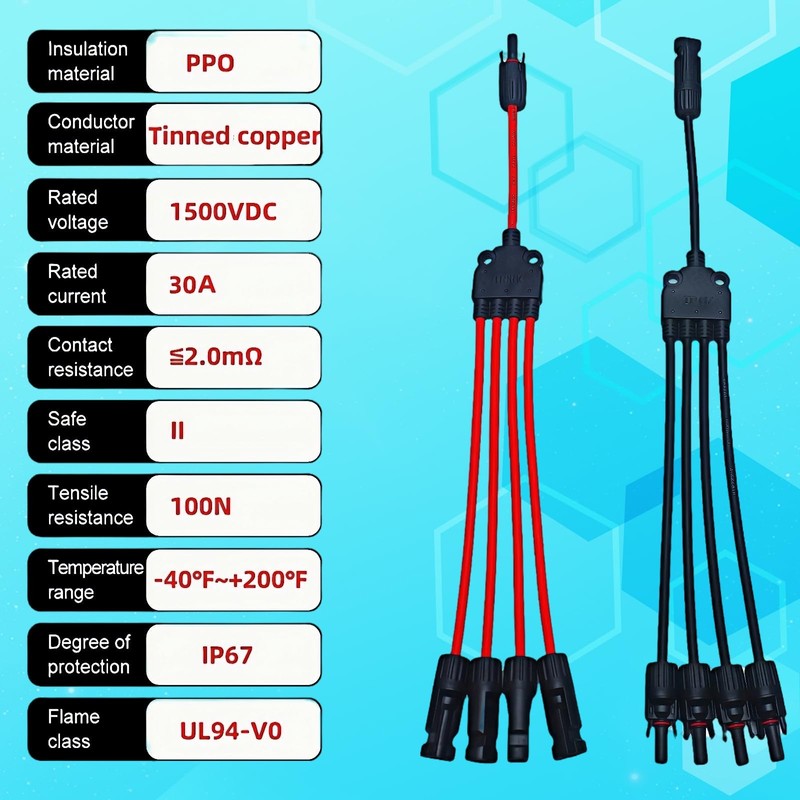 Losato 1 Pair Solar Y connectors 1 to 4-Turn connectors