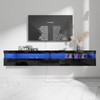 EXQUAL Floating TV Stand, Wall Mounted TV Shelf with Led