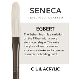 Seneca Artist Brushes by Willow Wolfe, Professional Synthetic Bristle Paint Brush for Acrylic, Oil and Water Mixable Oil, Series 1700, 6 Egbert