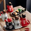 HANABASS Ceramic Soy Sauce Dispenser With Cork Top Stopper Traditional