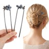 RAHHLIZS 2pcs French Hair Pins for Women Metal U-Shaped Hair