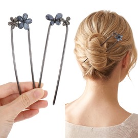 RAHHLIZS 2pcs French Hair Pins for Women Metal U-Shaped Hair Pins