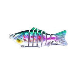 FOLANDO Multi Jointed Bass Pike Fishing Lures, Hard Bait Fishing Hooks 6 segments Swimbaits for Freshwater Saltwater Trout Perch 10cm/15.6g 3#