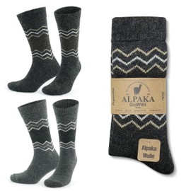GoWith 2 Pairs Alpaca Wool Socks for Men and Women, Thermal Warm Crew Merino Socks, Unisex Heated Winter Boot Socks, Model: 3099
