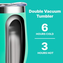 VINUR Kids Tumbler with Handle 12 oz Stainless Steel Double Wall Vacuum Insulated Tumbler with Lid and Straw, Leak Proof Water Cup for Travel(Teal)