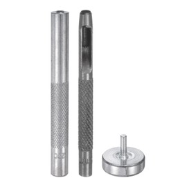sourcing map Eyelet Hole Punch Die Tool 4.5mm/0.18" Leather Hollow Hole Punch 4.5mm Installation Tool 45# Steel Eyelet Grommet Setting Tool Kit with Base for Fabric Clothing Crafts Bags