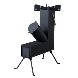 Camping Rocket Stove, 9.44"D x 17"W x 22"H, Portable Design, Higher Fuel Efficiency, Alloy Steel