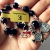 elegantmedical HANDMADE SILVETR Wire Wrap Black Agate Prayer Beads Bracelet