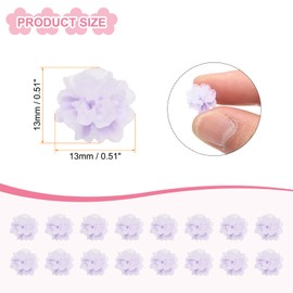 CoCud Mini Resin Flower, 0.51" Diameter, Miniature Tiny Luminous Flower Charm Dollhouse Purple - (Applications: for Nail Art, Fairy Garden Dollhouse DIY Crafts), 32-Pieces