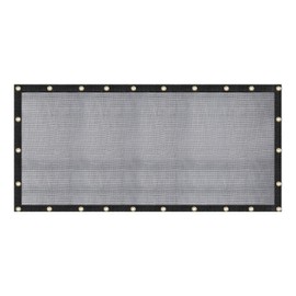 [WindscreenSupplyCo] 60-70% 8 FT X 16 FT Mesh Tarp/Shade Cloth 9-Needle Knitted Heavy Duty Black with Grommets for Green House, Garden, pergola, Pools, Dump Truck - MT0816BLKX1