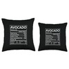 Thanksgiving Christmas Avocado Nutritional Facts Labels Throw Pillow