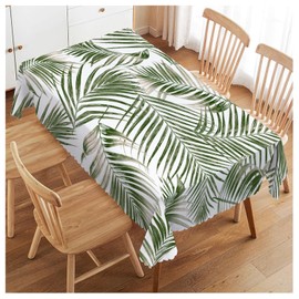 Walmsco Tablecloth Watercolor Tropical Plant Leaf Decor For Dining Room Kitchen Rectangular Table Cover 132 * 178cm