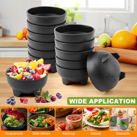 Salsa Bowls,Plastic Bowls Mexican Dip Molcajete Bowl Chips&Salsa Serving Dish Taco Bar Serving Set,4.5" Diameter Fruit Bowl Set for Taco Bar,for Fiesta Sauce Condiment Regular Use(24Pcs)