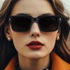 Revemo Rectangle Sunglasses Retro Style - Thick Frame UV Protection