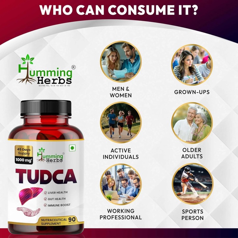 TUDCA 1000mg – 90 Capsules | Tauroursodeoxy<wbr/>cholic Acid Supplement |