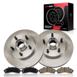 Torchbeam 10.27 inch (261mm) Brake kit|Brake Pads and Rotors Kit Compatible with 1998-2001 Ford Ranger RWD Coil,1998-2000 B2500; B3000 RWD;B4000,Disc Brake Rotors + Ceramic Pads Kit,6pcs,54058 D652