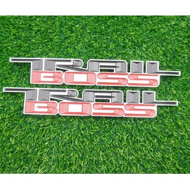2X 2019-2024 Trail Boss Emblem 3D Badge Side TrailBoss Nameplate Decal Letter Logo Replacement for Trail Boss (Black Red)