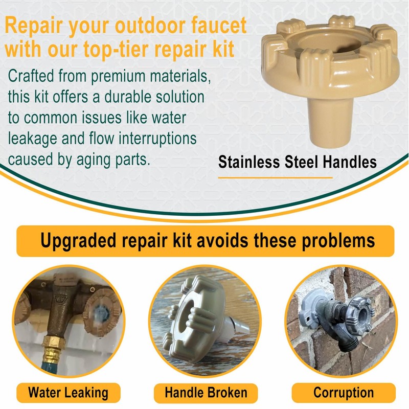 Bedalio RK-22MH Outside Faucet Repair Kit Metal Handle Compatible with