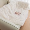 Beige Faux Fur Throw Blanket, Beige 50" x 60" Fluffy