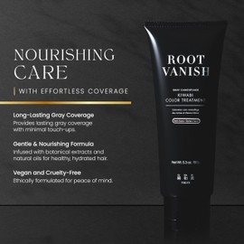 (Dark Brown) - ROOT VANISH BY KAZUMI Colour Treatment in Dark Brown Instantly Camouflages Grey Roots and Hair with Natural Anti-Ageing Botanicals.(150g) (DARK BROWN)
