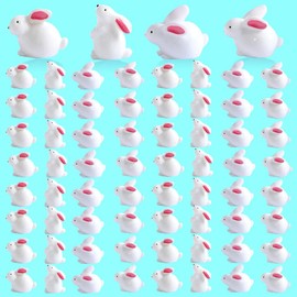 AWEELON 120PCS Miniature Rabbit Figurines, Easter Mini Resin Bunny Fairy Garden Miniature Moss Landscape DIY Crafts Ornament Accessories for Easter Garden Accessories Dollhouses Decor