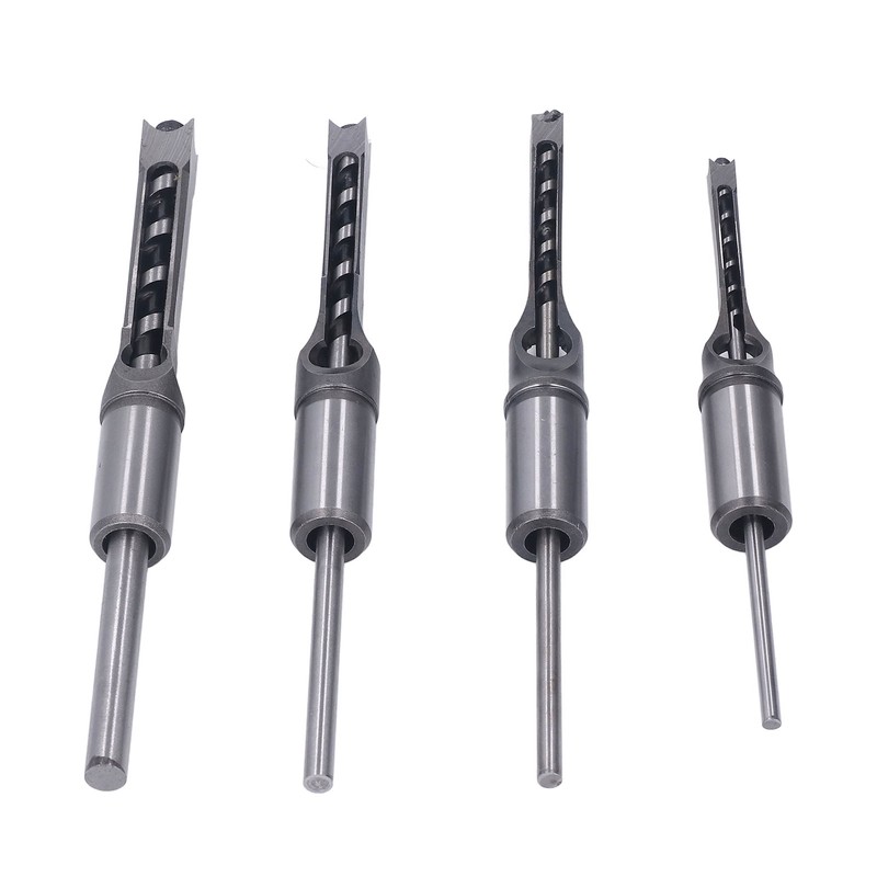 4PCS Woodworking Square Drill Bits Set HSS Wear Resistant 1/4in