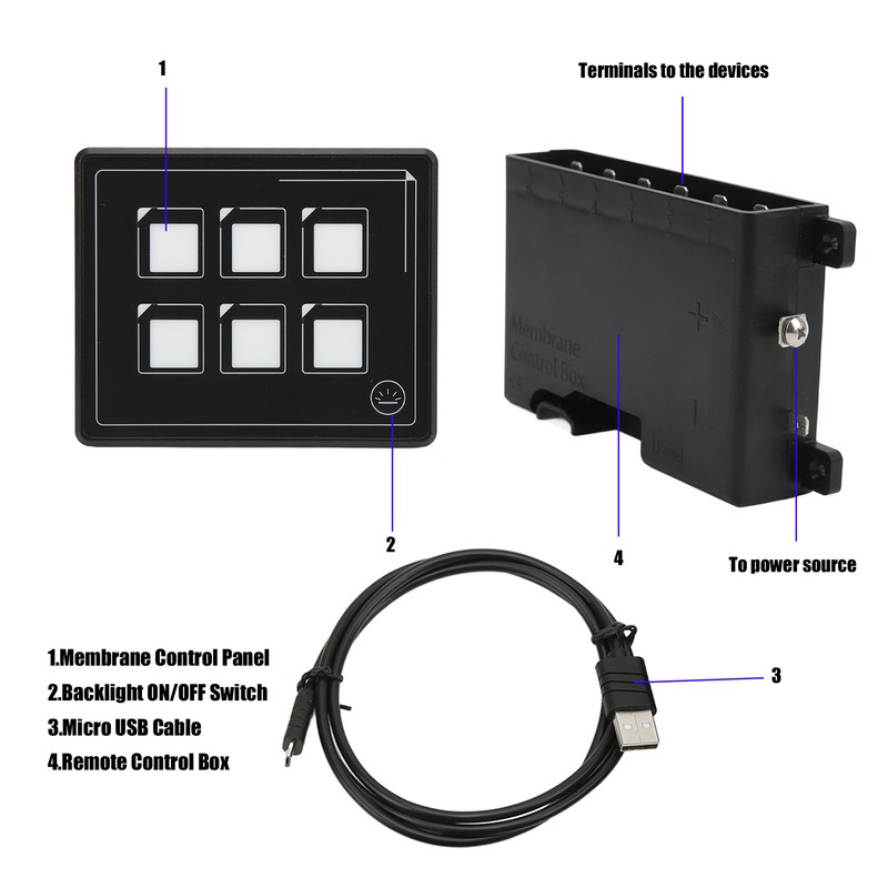 6P Switch Panel Bluetooth APP Control IP66 Waterproof Backlight M4