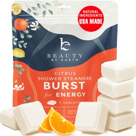 Shower Steamers Aromatherapy - USA Made with Natural Ingredients & Citrus Essential Oil, Long Lasting Shower Bombs for Energy Boost, Gift Set for Women & Men, Spa Gifts & Shower Accessorie