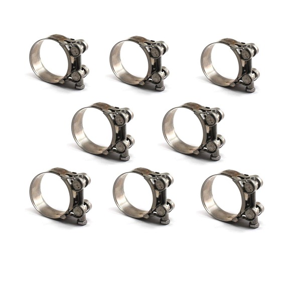 8 Pcs 304 Stainless Steel Hose Clamps Worm Gear Pipe
