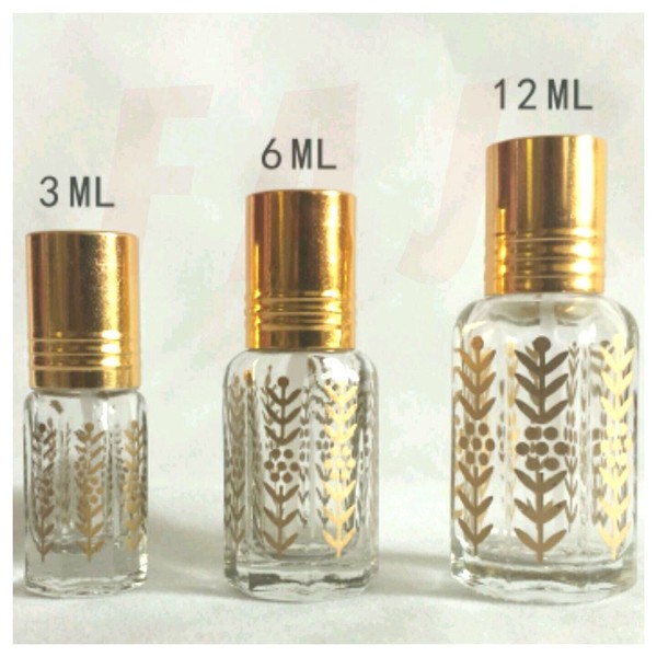 Unbranded High Quality Empty Gold Design Perfume Oil/Attar Bottles-Stick On