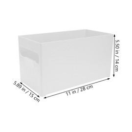 IWOWHERO 1pc Stackable Plastic Storage Box Multipurpose Organizer for Kitchen Bathroom and Desktop Durable High End Material Practical and Lightweight Sundries Container White