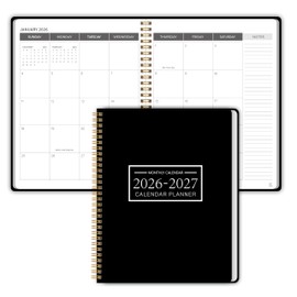 Monthly Planner 2026-2027, 2026 Calendar 24 Months Planner, Jan 2026 - Dec 2027, 8.6" x 11", Academic Calendar Hard PVC Cover with Spiral Bound, Perfect for School & Office for Women & Men