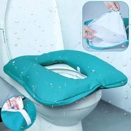 GFERTRE Oversize Soft Toilet Cover Seat,Bedside Commode Cushion for Toilet/Shower/Bedside,Double Padded Universal Fit Commode Pad Seat, Seniors Portable Seat Cushion 25" x 17" with Fixing Straps