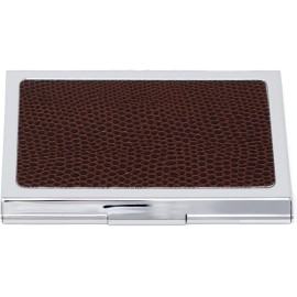 Stephanie Imports Slim Genuine Lizard Brown Leather Business Card Holder