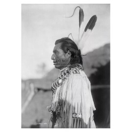 "CROWS HEART" NATIVE AMERICAN MAN 1908 BY EDWARD S. CURTIS 5X7 PHOTO