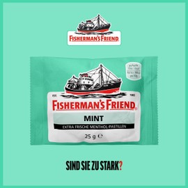 Fisherman's Friend Mint | Box of 24 Bags | Mint and Menthol Flavour | With Sugar | For Fresh Breath | Vegan