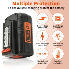 GWELEC 40V 4.0Ah Lithium Battery for Black and Decker 40 Volt /36v Max Weed Eater Lawn Mower Trimmer Batteries Compatible with LBX2040 LBX1540 LBXR2036 LBXR36 LBX2540 LBX2240 Battery Pack