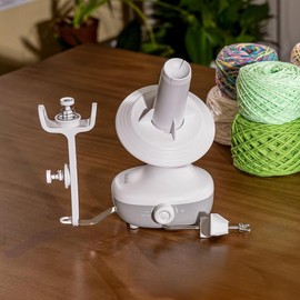 Electric Yarn Winder Mini for Crocheting & Knitting, Compact Yarn Cake Winder with Strong Tension:_White