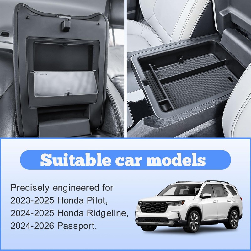 EDBETOS 2PCS Center Console Organizer & Armrest Hidden Storage Box