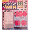 Pick em Win $200 Bingo Pull Tab Game, Seal Card