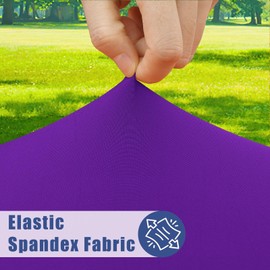 Moosfor - Juego de 2 manteles elásticos ajustables para mesas rectangulares de 5 pies, funda elástica lavable para mesa de patio al aire última intervensión, camping, banquetes y fiestas (morado, 30 x