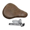 GOODFITMENT Retro Brown Motorcycle Soft Leather Solo Seat Spring For