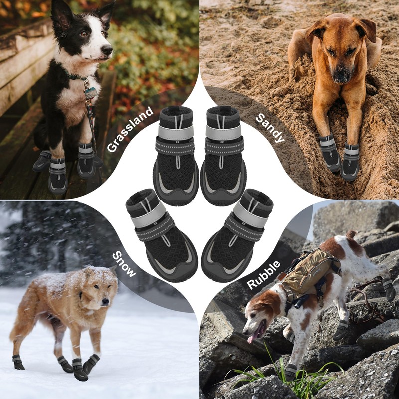 Dog Shoes for Large Small Medium Dogs - Breathable Dog