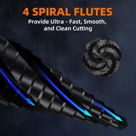 Step Drill Bit for Metal, 3/16" - 7/8"(12 Step Size), Four Spiral Flute M35 Cobalt Drill Bit, 1/4" Hex Shank Quick Change Unibit Step for Stainless Steel, Copper, Aluminum, Wood, Plastic