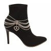 Unbranded Women Silver Metal Chain Boot Bracelet Shoe Anklet Heart