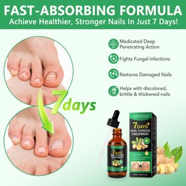 7days Ginger Nail Treatment, natürliches botanisches Öl für das Wachstum der Nägel, intensive Reparatur beschädigter Nägel und Nagelränder, Hände und Füße, 60 ml