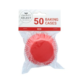 Culpitt Select Red Baking Cases, Greaseproof Paper Baking Cups, 50mm Cupcake Cases - Pack of 50