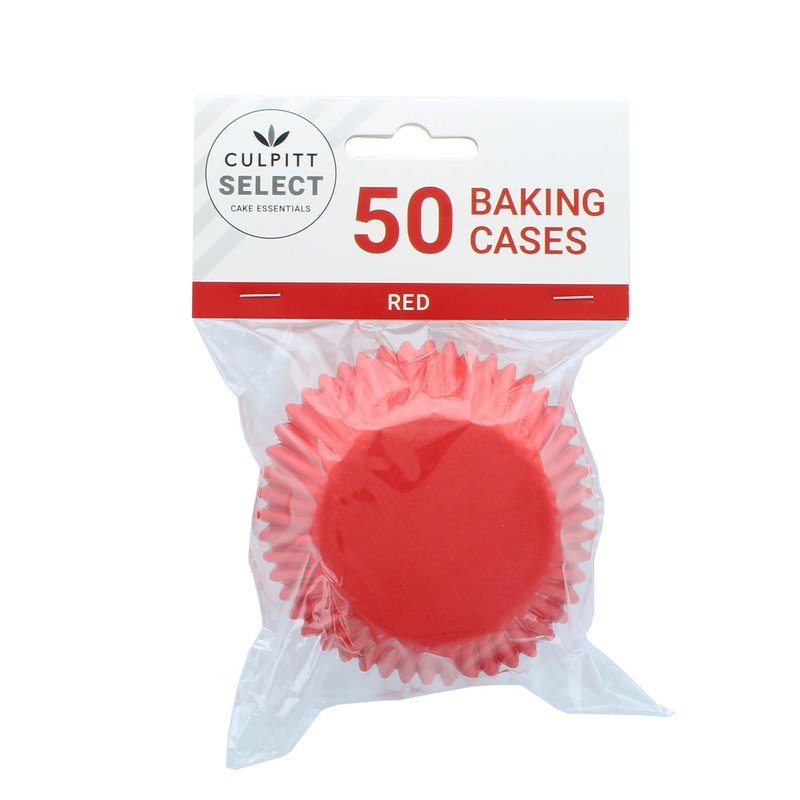 Culpitt Select Red Baking Cases, Greaseproof Paper Baking Cups, 50mm