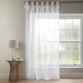 Alan Symonds Tiara Dolly Diamante Tab Top Curtain Panel (White, 57" x 108" [145x274cm])